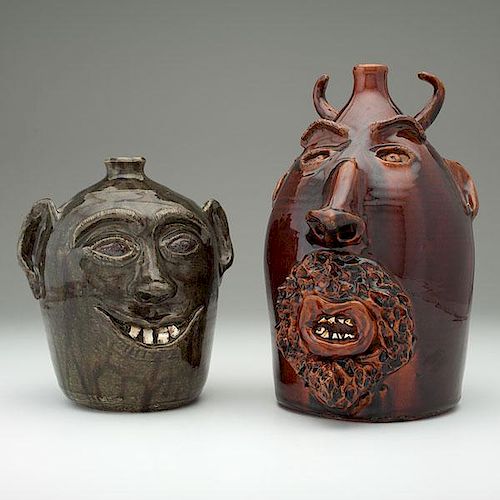 Contemporary Face Jugs by Bobby Ferguson and Brown's Pottery 