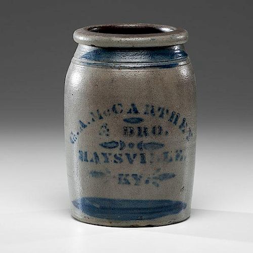 Maysville, KY Stoneware Merchant's Jar 