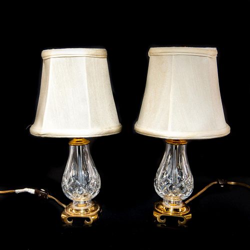 Pair Of Waterford Crystal Glass Lismore Table Lamps