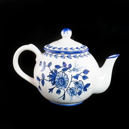 Vintage Ceramic Blue And White Teapot
