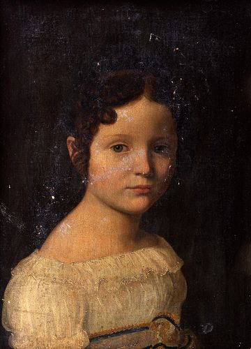 Scuola italiana, inizi secolo XIX - Half-length portrait of little girl in white dress