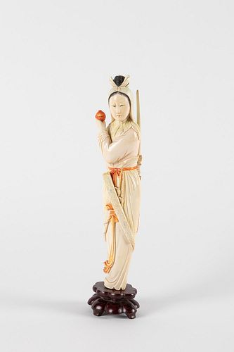 Guanyn in painted ivory, China, early 20th century