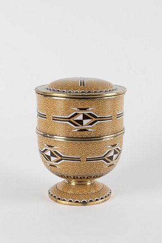CloisonnÃ© vase with geometric motifs, with lid, Japan, 20th century