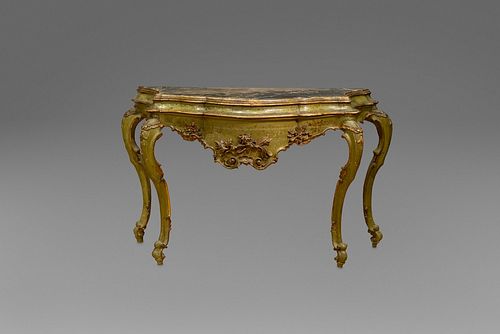Console in lacquered and gilded wood, Veneto 18th century