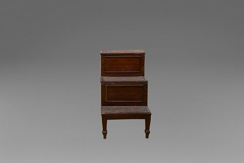 Library ladder with two drawers-containers, England, 19th century