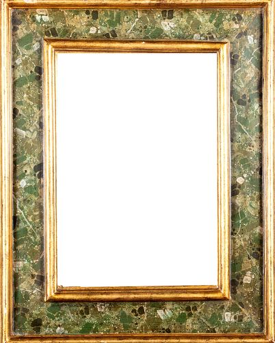 Marche frame in green lacquered wood, 18th - 19th centuries