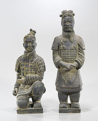 Two Chinese Ceramic Warrior Figures