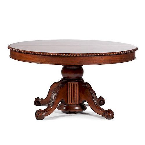 Chippendale-Style Dining Table with Six Leaves 