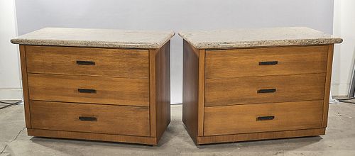 Pair Marble Top End Tables