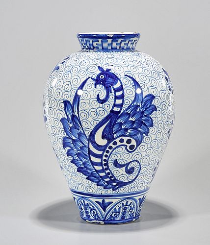 Blue and White Spanish Porcelain Vase