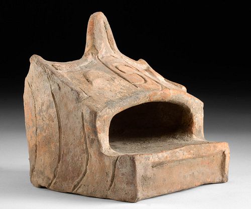Rare Neolithic Vinca Terracotta Furnace - Human Face