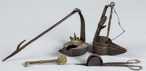 Group of metalware, 19th c.