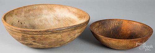 Two turned wood bowls, 19th/20th c.