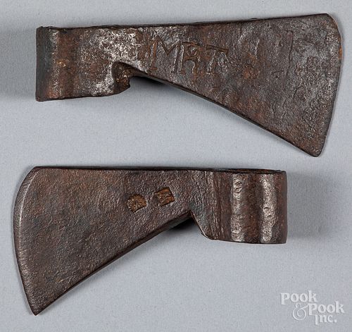 Two wrought iron trade axes