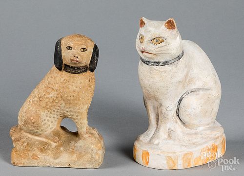 Two pieces of Pennsylvania chalkware, 19th c.