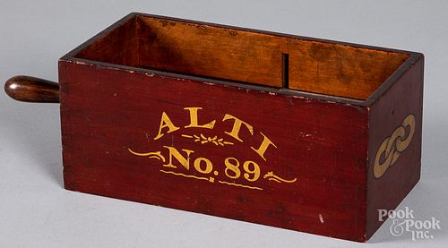 Painted fraternal lodge voting box, late 19th c.