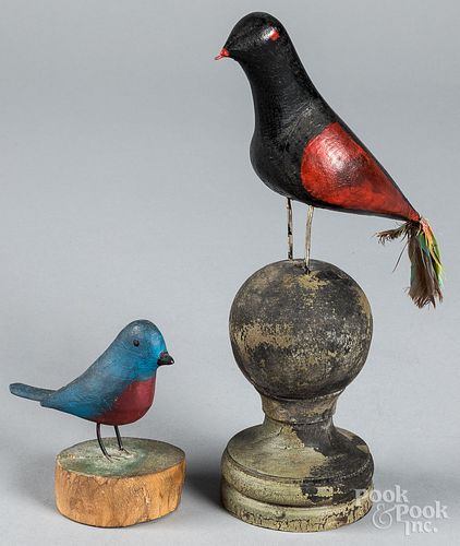 Carved and painted bluebird, 20th c.