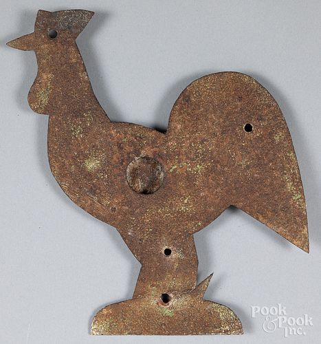 Sheet iron rooster target, 20th c.
