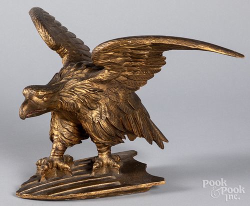 Carved giltwood eagle, late 19th c.