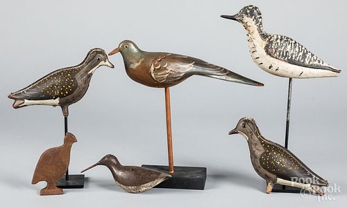 Two carved and painted shorebird decoys, 20th c.