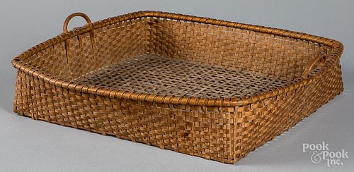 Delicate split oak basket, 19th c.