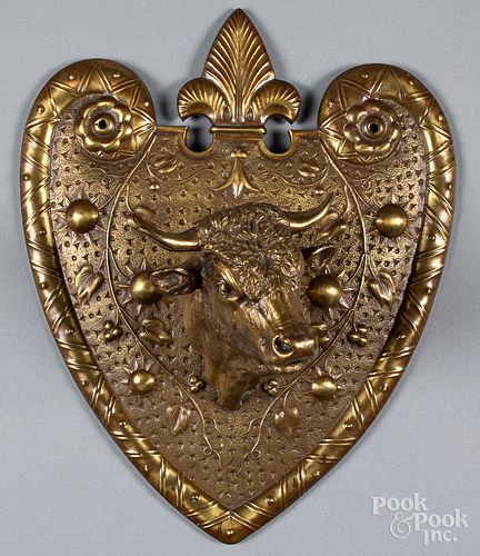 Rare Tiffany & Co. bronze bull plaque