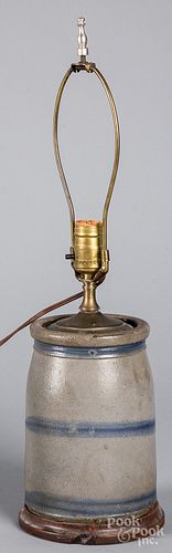 Western Pennsylvania stoneware table lamp, 19th c