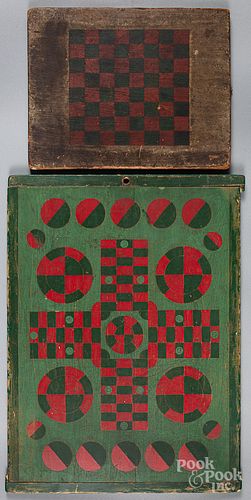 Two painted gameboards, late 19th/early 20th c.