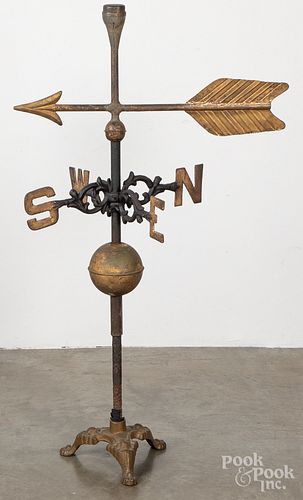 Copper and iron arrow weathervane and directional