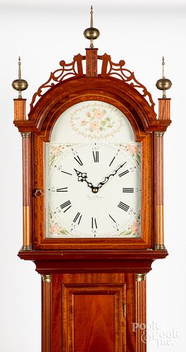 MA Federal style mahogany tall case clock