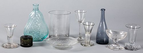 Ten pieces of early glass.