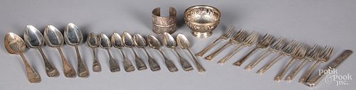 Coin and sterling silver flatware, etc.