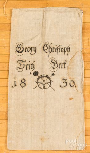 Grain bag, inscribed Georg Christoph 1830