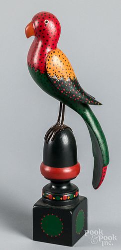 Don Noyes carved and painted parrot