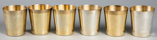 Six sterling silver cups