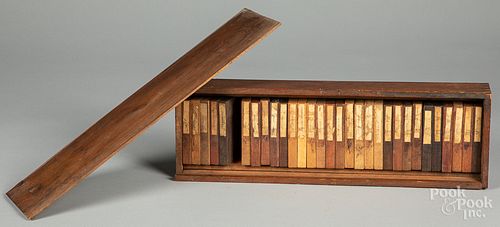 Cased set of wood samples, late 19th c.