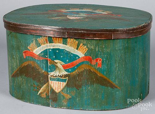 Painted bentwood box, 19th c.