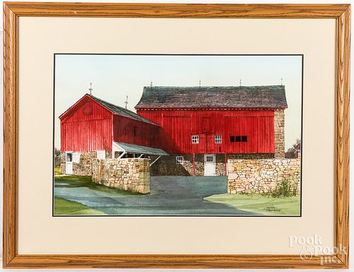 Joanna Krasnansky, watercolor barn scene