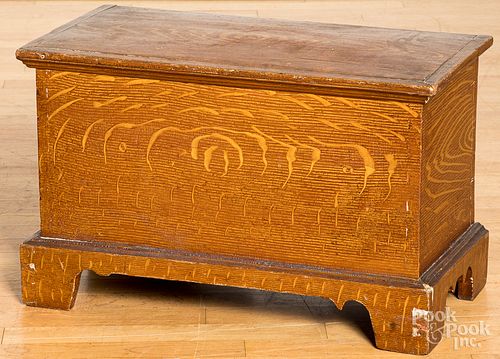 Childs painted poplar blanket chest, 19th c.
