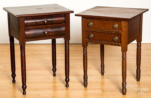 Two Pennsylvania Sheraton two-drawer stands