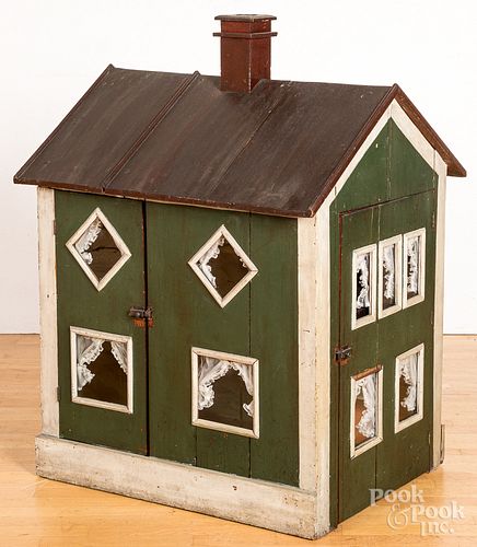 Large painted doll house, early 20th c.