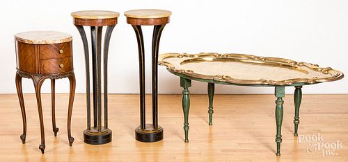 Decorative furnishings, to include a brass top co