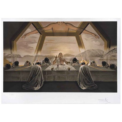 SALVADOR DALÍ, The Sacrament of the Last Supper, Signed, Lithograph I 92 / 175, 16.9 x 27.5" (43 x 70 cm)