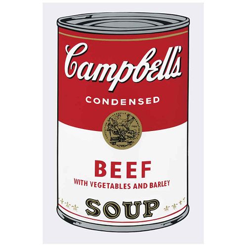 ANDY WARHOL, II. 49 : Campbell's Soup I, Beef, Stamp on back, Serigraphy without print number, 31.8 x 18.8" (81 x 48 cm)