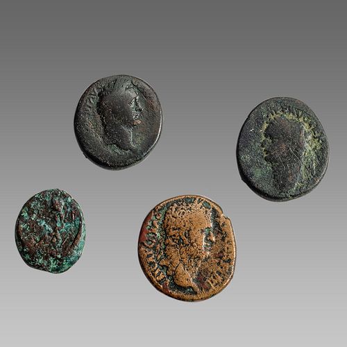 Lot of 4 Ancient Biblical Judaean Bronze Coins Judaea Capta Holy Land.c.1st cent AD. 