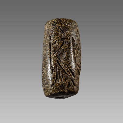 Near Eastern Style Cylinder Seal with figures, animals. 