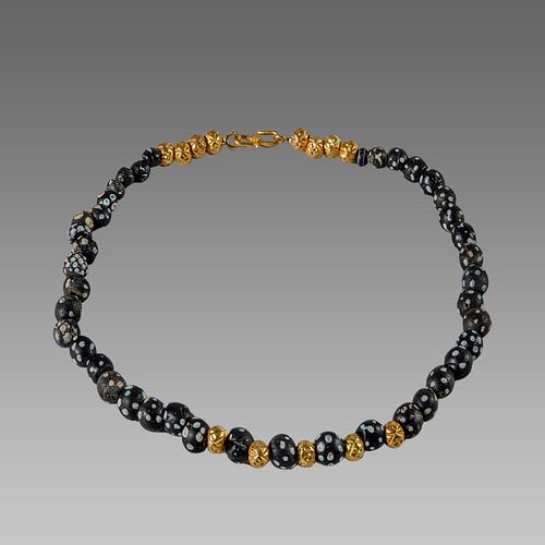 Roman Style Mosaic glass Beads Necklace. 