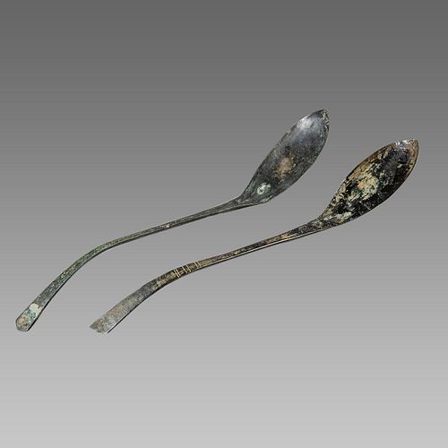 Lot of 2 Islamic Bronze Spoons c.12th-14th century AD. 