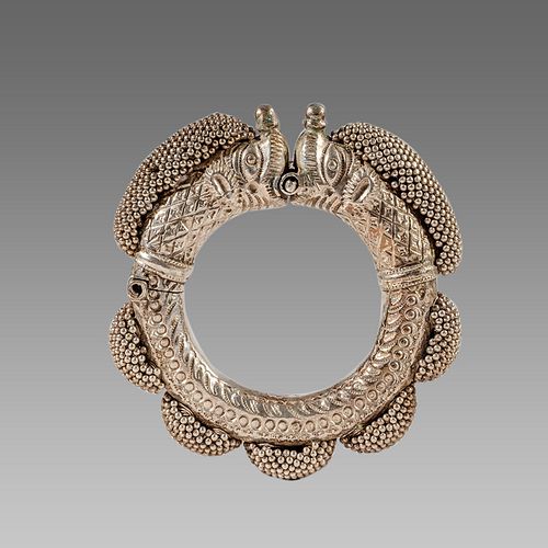 Tribal Art Silver Jewelry Bracelet. 