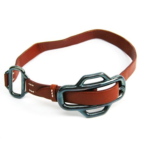 Hermes Leather Women's Choker Necklace (Brown)